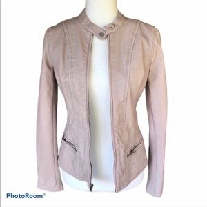 Express Blush Faux Leather Jacket XS